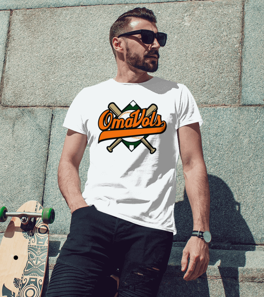 Omavols Baseball Bats Script T-Shirt