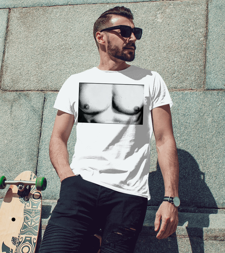Boy Crazy Pecs Bold Monochrome Torso T-Shirt