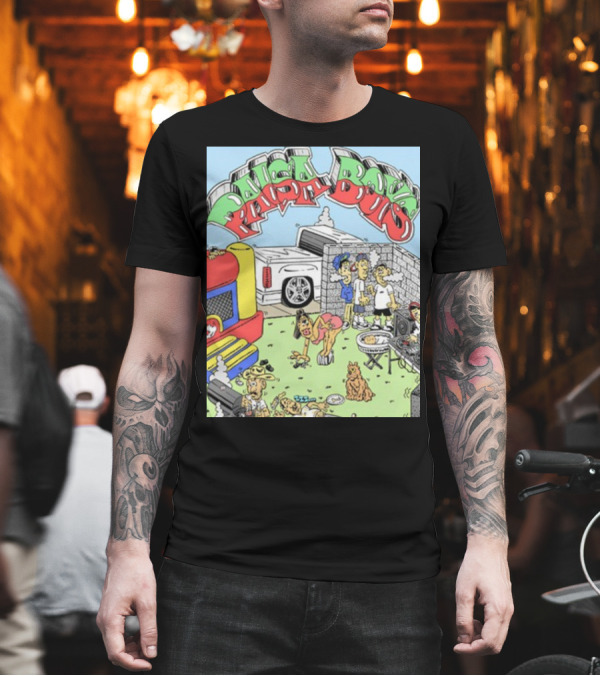 Paisa Boys Backyard BBQ Party With Lowrider Car, Bounce House, Family, and Pets T-Shirt Paisa Boys Backyard BBQ Party With Lowrider Car, Bounce House, Family, and Pets T-Shirt