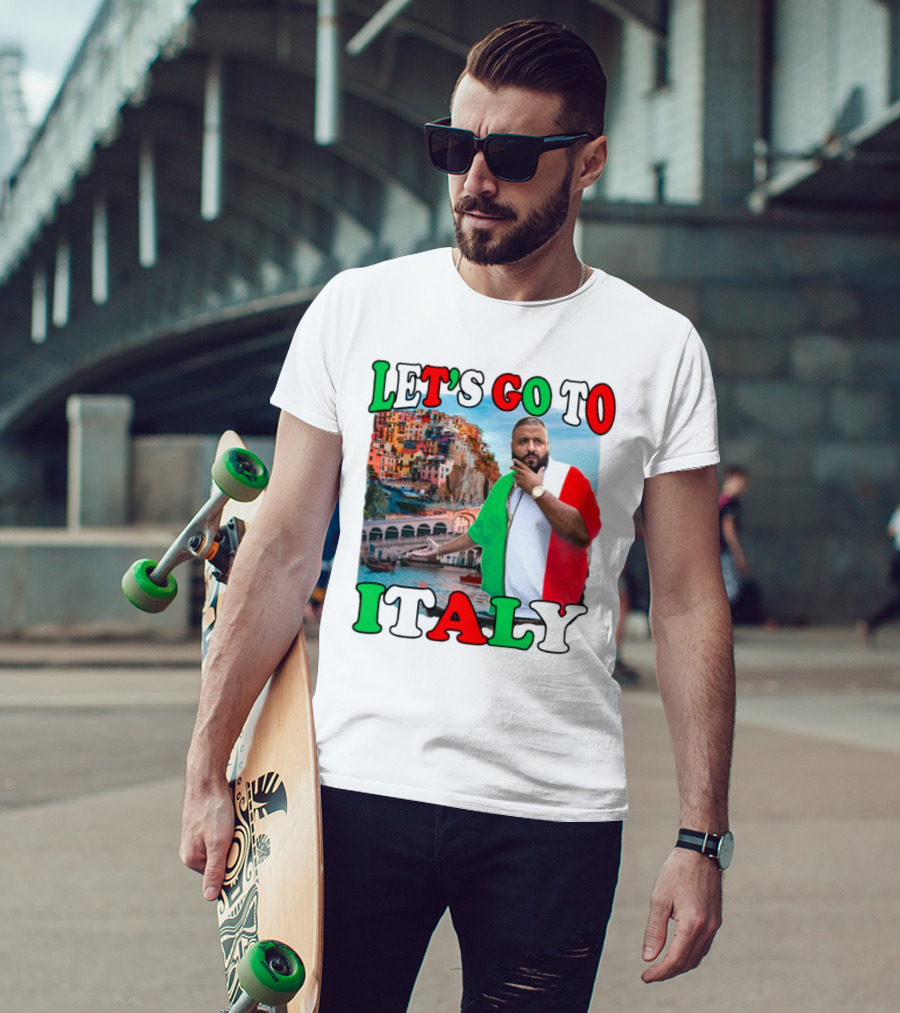Funnyahhtees Let’s Go To Italy Dj Khaled Colorful Coastal Adventure T-Shirt