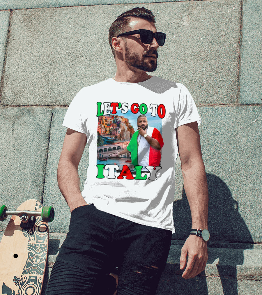 Funnyahhtees Let’s Go To Italy Dj Khaled Colorful Coastal Adventure T-Shirt