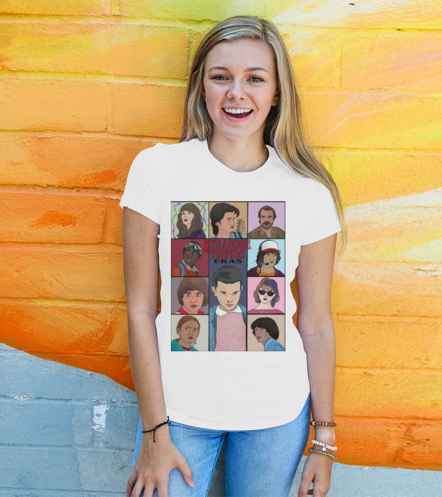 Stranger Things Eras Character Collage T-Shirt