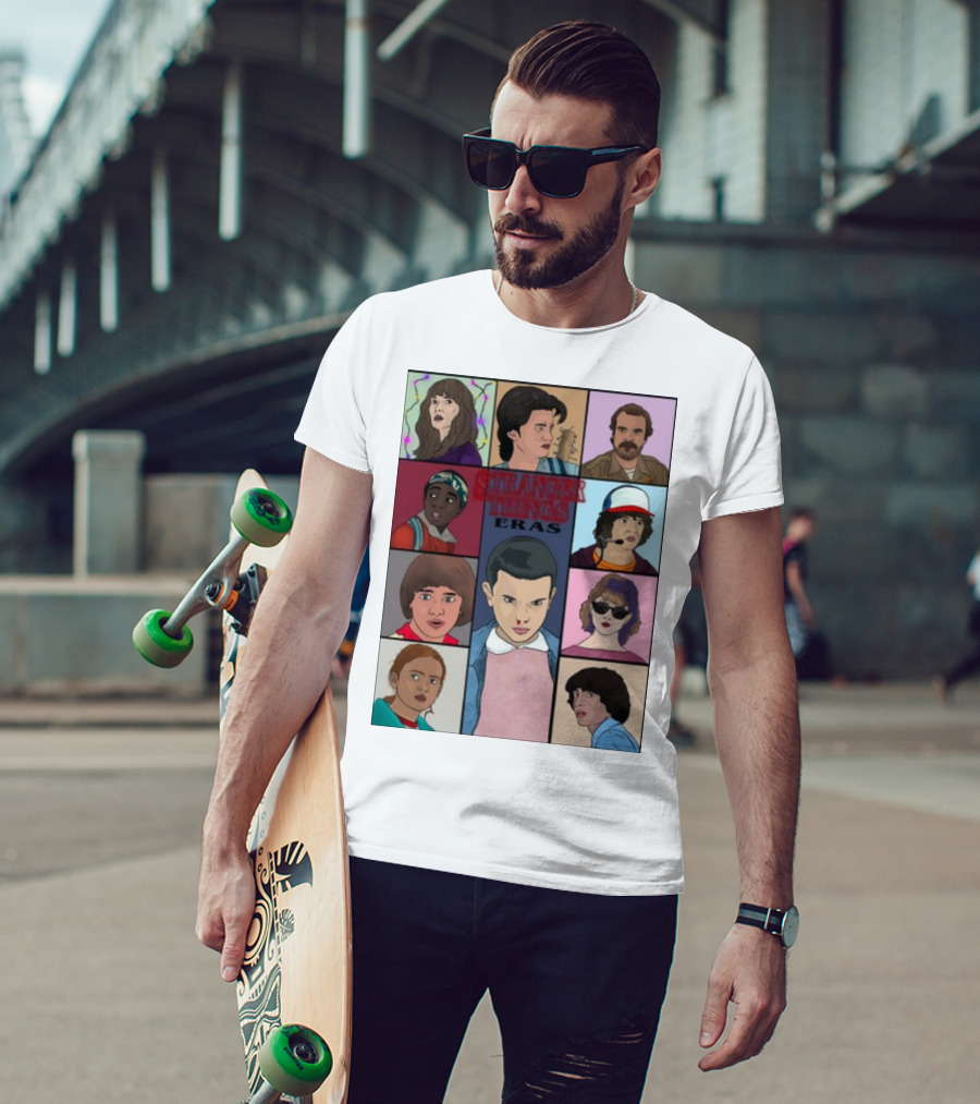 Stranger Things Eras Character Collage T-Shirt