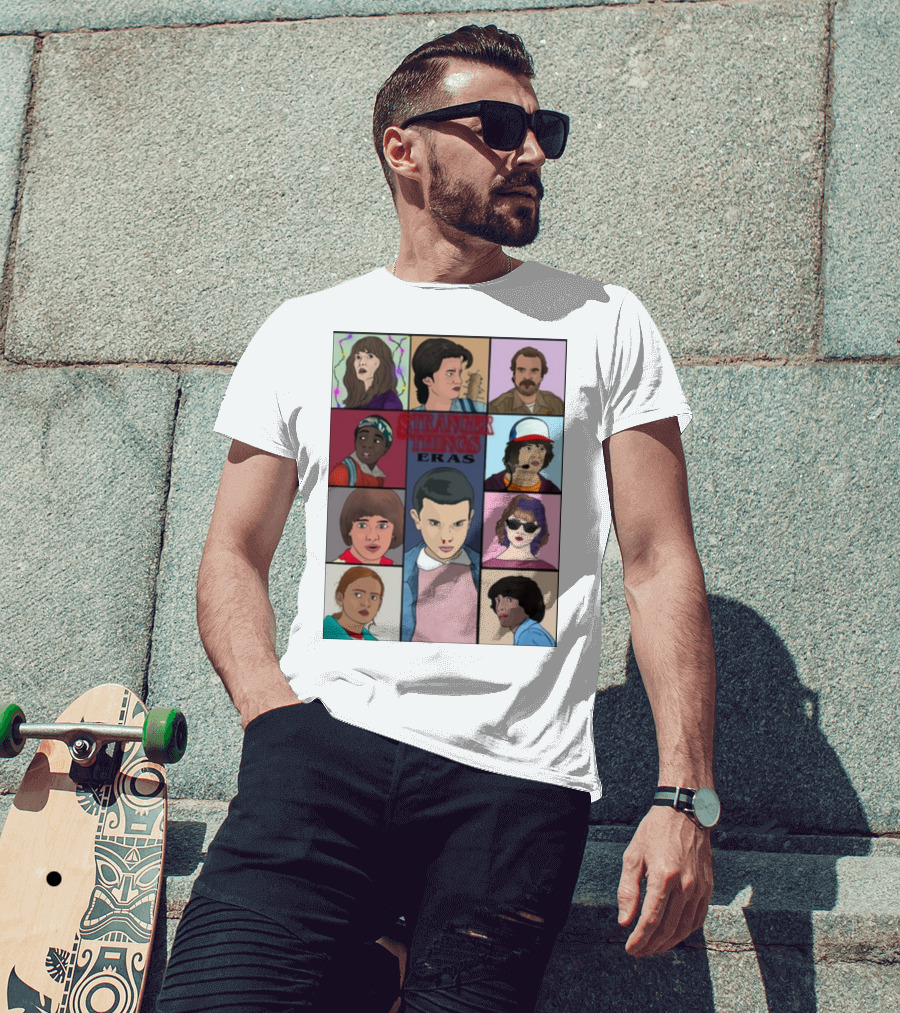 Stranger Things Eras Character Collage T-Shirt