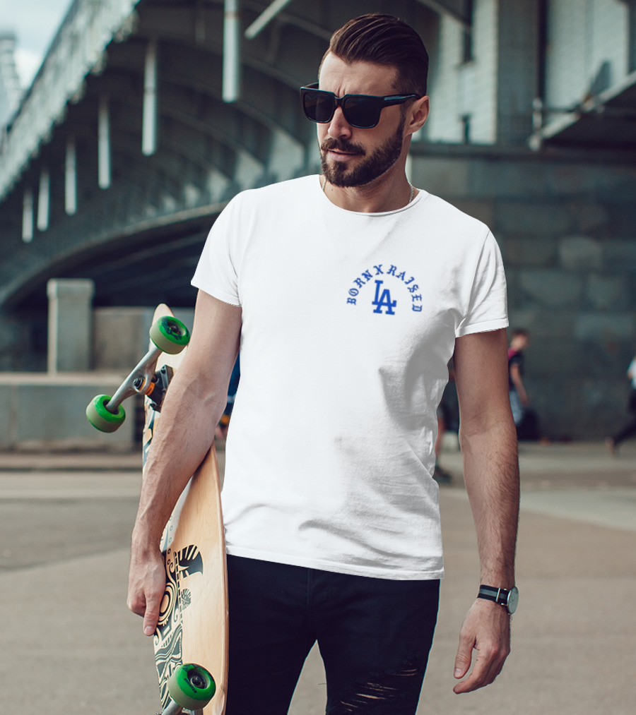 Born X Raised LA Dodgers-Inspired Los Angeles Typography T-Shirt