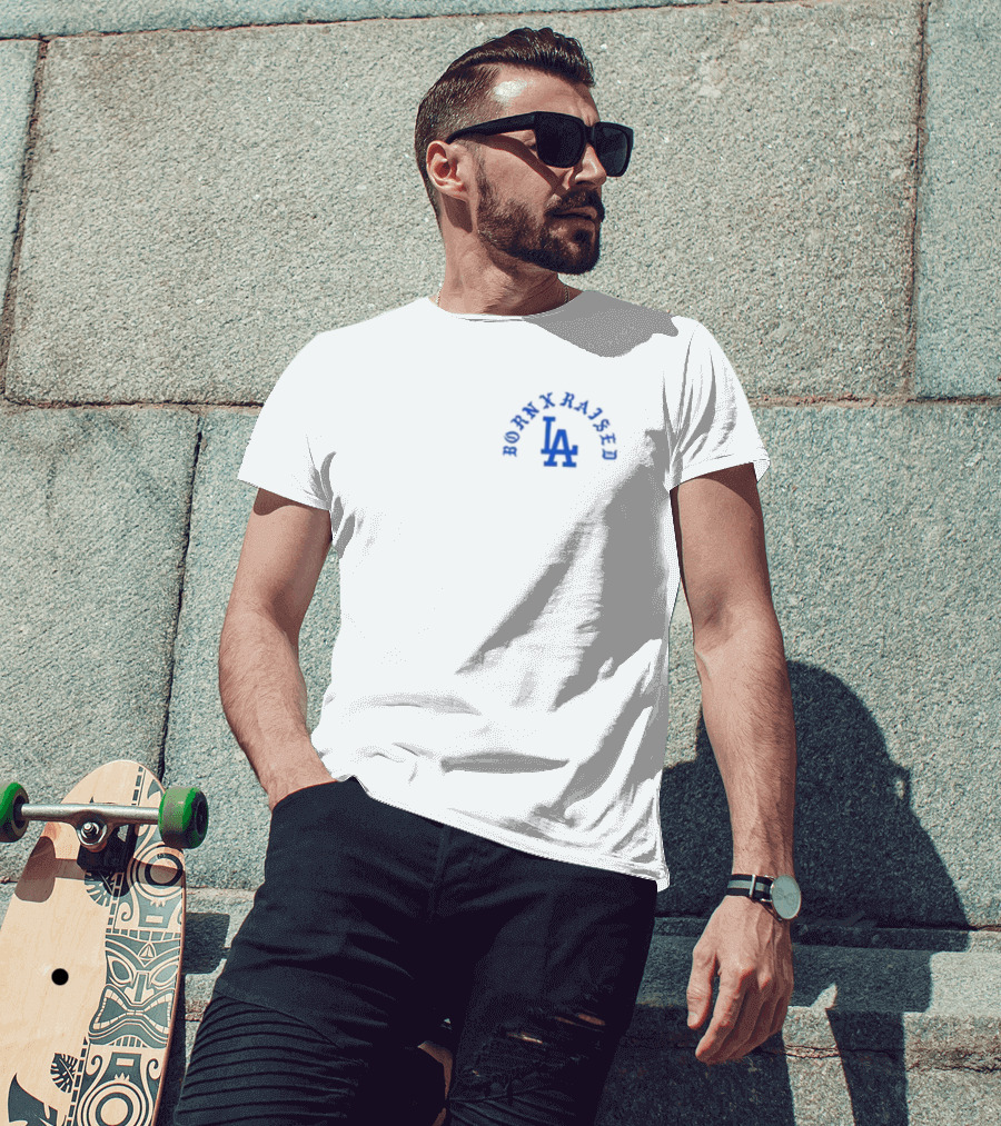 Born X Raised LA Dodgers-Inspired Los Angeles Typography T-Shirt