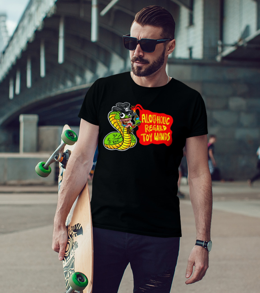 ALCOHOLIC REGARD TOY WANDS Snake Pirate Drinking T-Shirt
