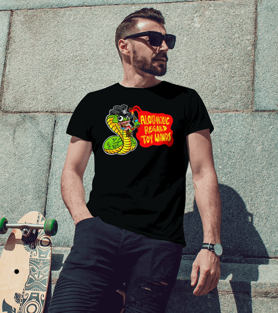 ALCOHOLIC REGARD TOY WANDS Snake Pirate Drinking T-Shirt