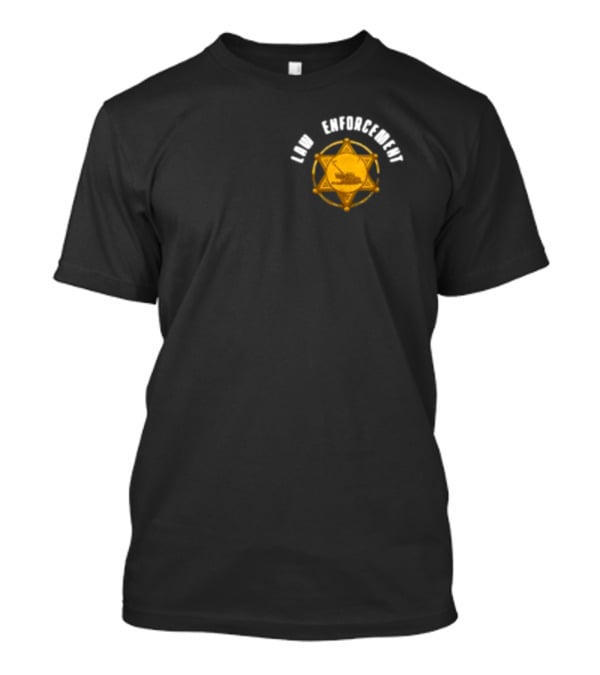 Middleclassfancy Lawn Enforcement Badge With Gold Star And Tractor T-Shirt