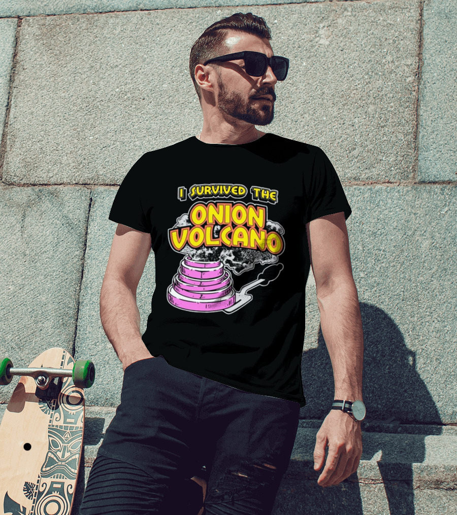 I Survived The Onion Volcano Hibachi Grill Smoke Spatula Scene T-Shirt