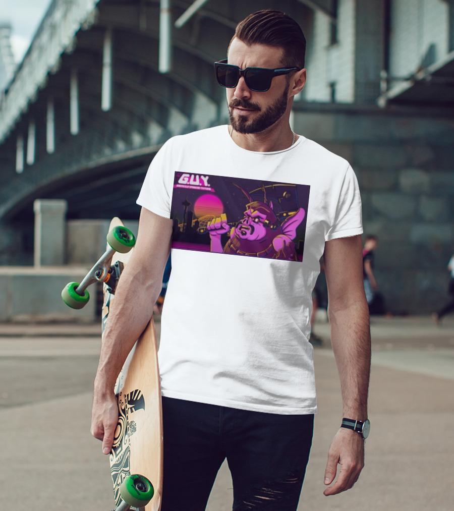 Gundamishere G.U.Y. Generically Upgraded New Retro Sci-Fi Neon T-Shirt
