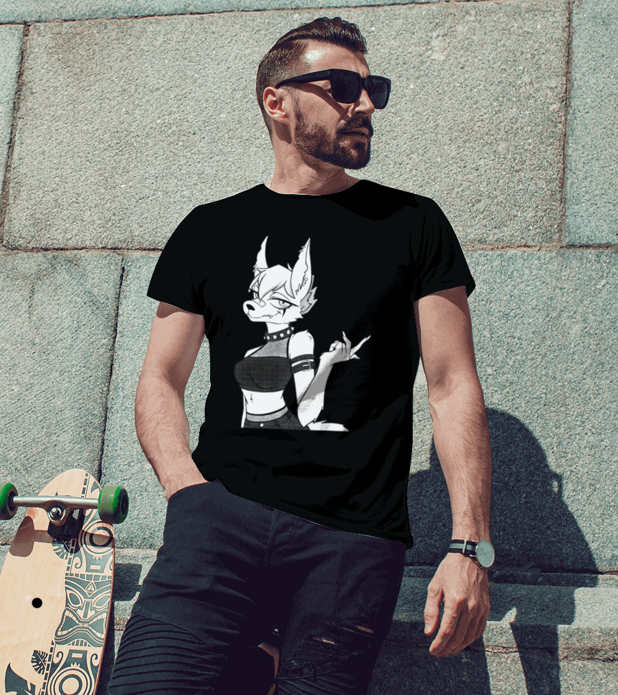 Punk Girl Jackal Attitude Aesthetic T-Shirt