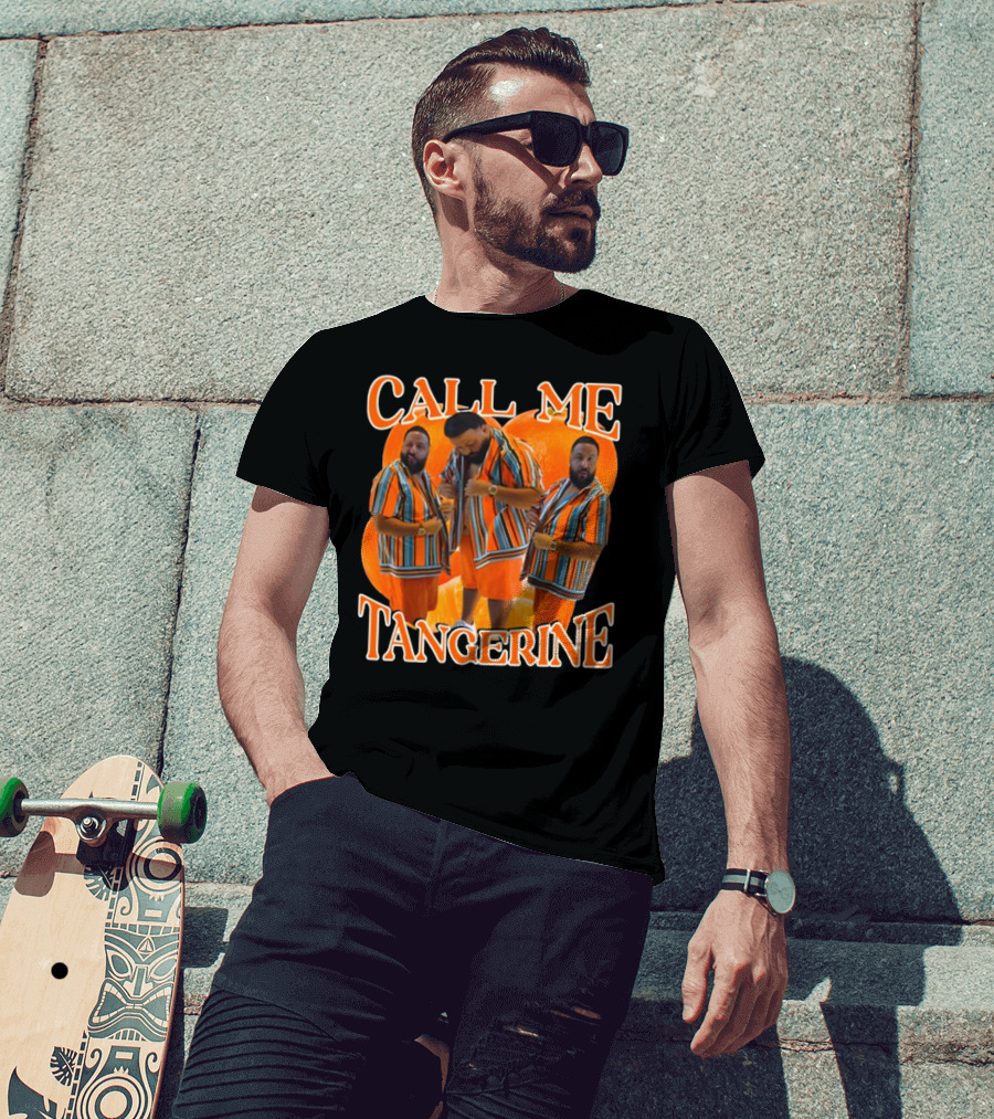 Call ME Tangerine Dj Khaled Striped T-Shirt