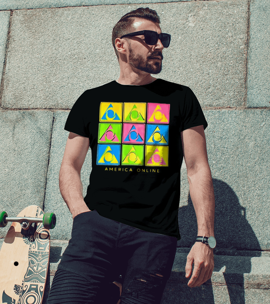 Pauly Holding AOL America Online Retro Logo Pop T-Shirt