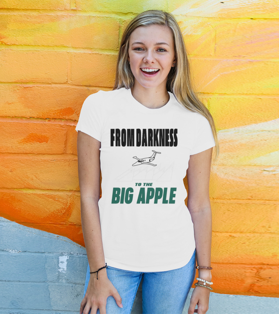 From Darkness To The Big Apple With Mountain And Plane T-Shirt