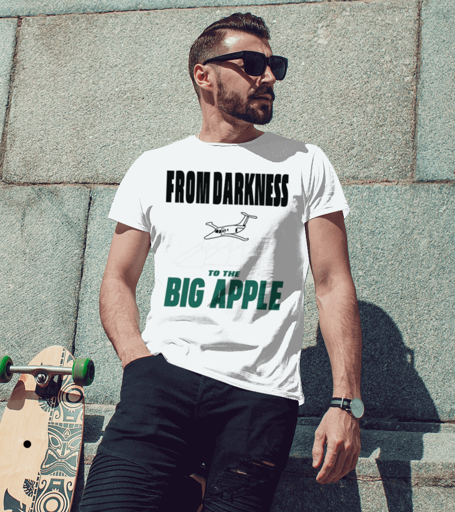 From Darkness To The Big Apple With Mountain And Plane T-Shirt