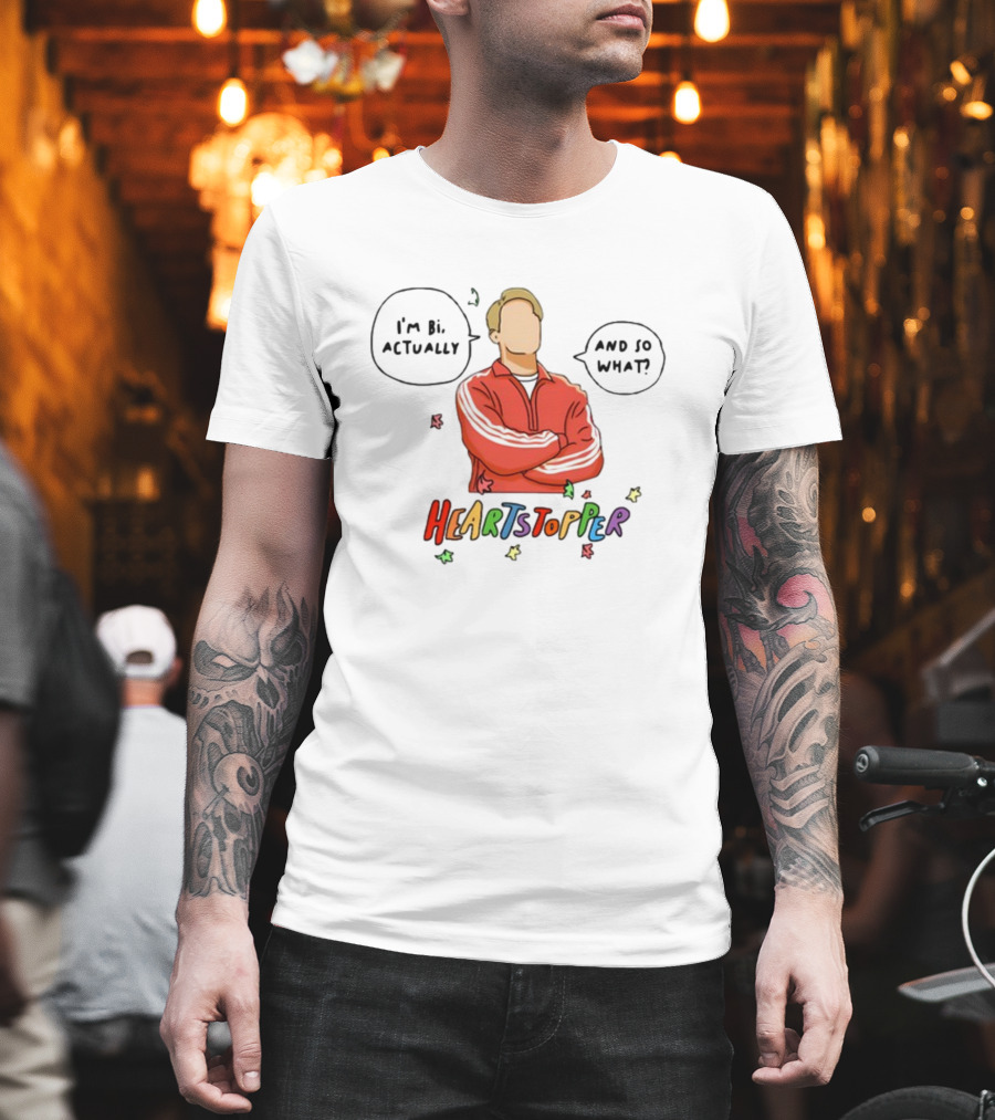 Heartstopper I'm Bi Actually And So What Nick And Charlie T-Shirt