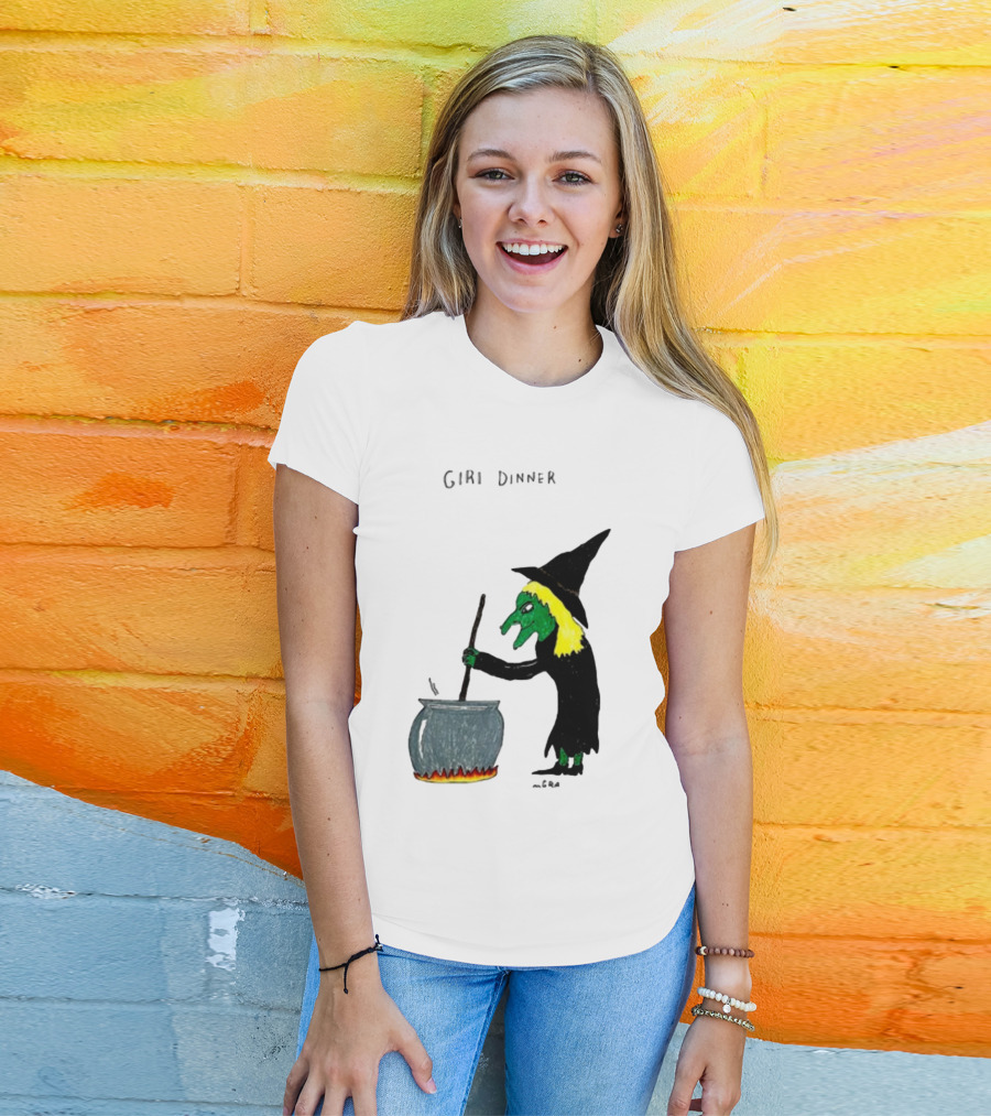 Matt Gray Girl Dinner Witch Cauldron Brewing T-Shirt