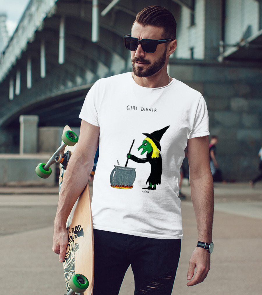 Matt Gray Girl Dinner Witch Cauldron Brewing T-Shirt