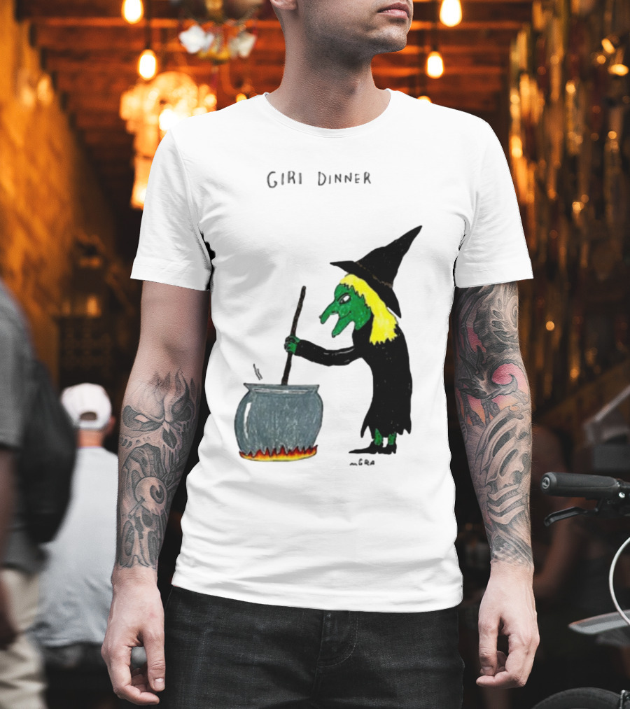 Matt Gray Girl Dinner Witch Cauldron Brewing T-Shirt