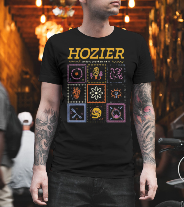 Hozier Unreal Unearth Tour Dante's Inferno Concert Heart Eye Skull Flower Graphics T-Shirt Hozier Unreal Unearth Tour Dante's Inferno Concert Heart Eye Skull Flower Graphics T-Shirt