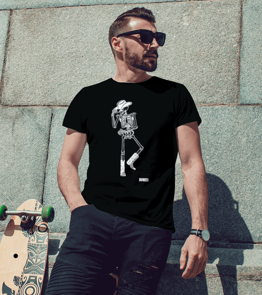 Bower Skeleton Cowboy With Boots And Hat T-Shirt