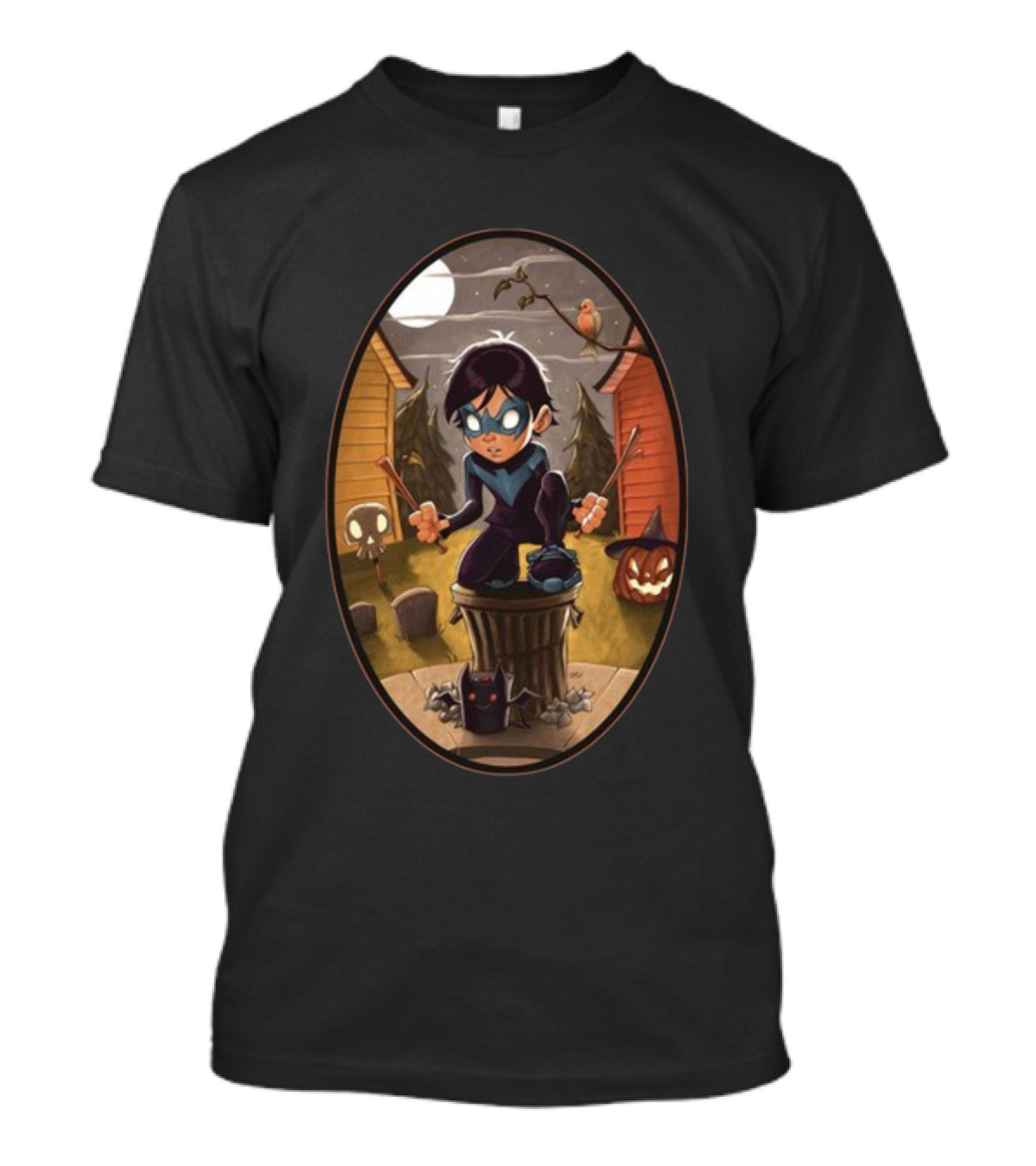 DC Nightwing Trick Or Treat Halloween By Chrissie Zullo T-Shirt