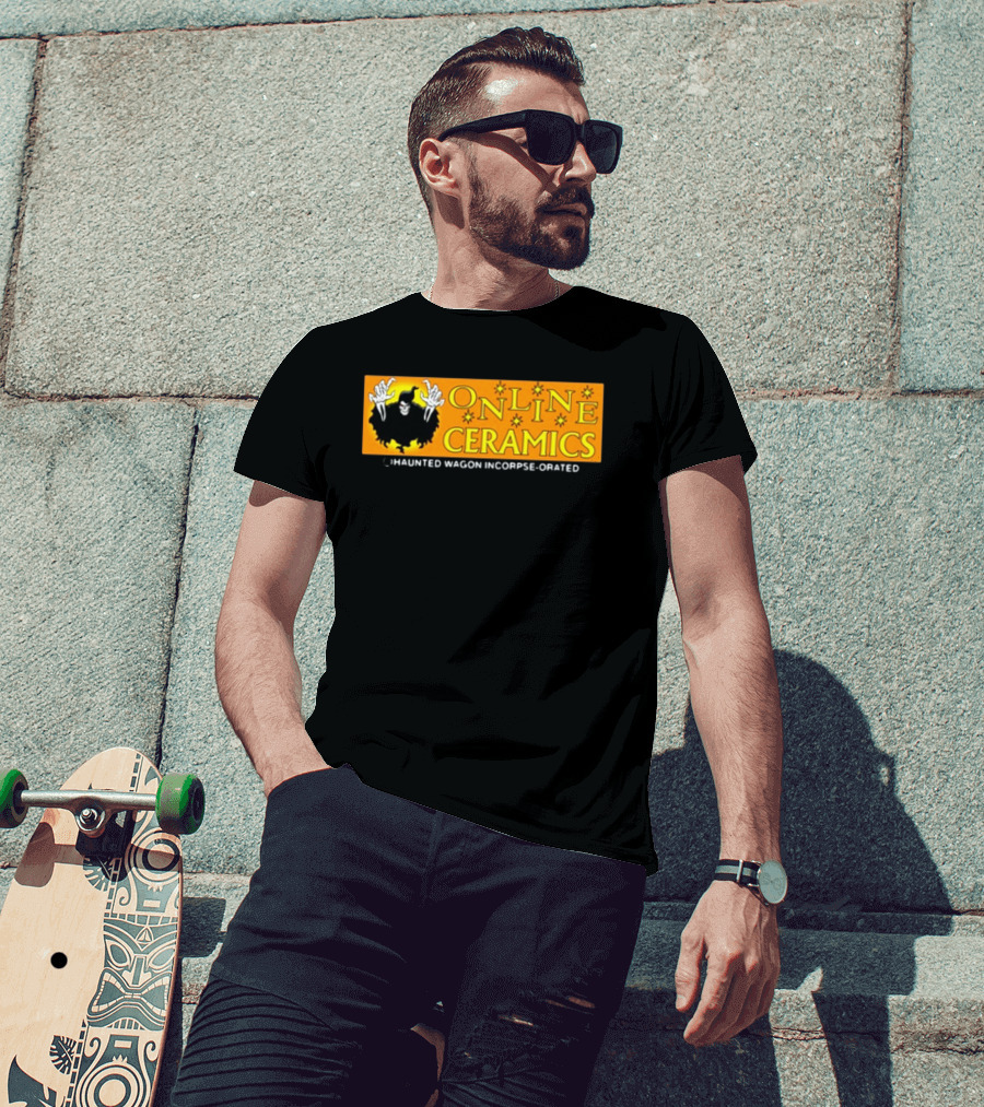 ONLINE CERAMICS HAUNTED WAGON INCORPSE-ORATED T-Shirt