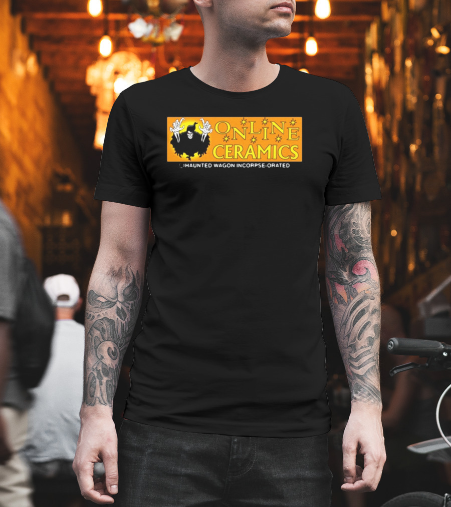 ONLINE CERAMICS HAUNTED WAGON INCORPSE-ORATED T-Shirt
