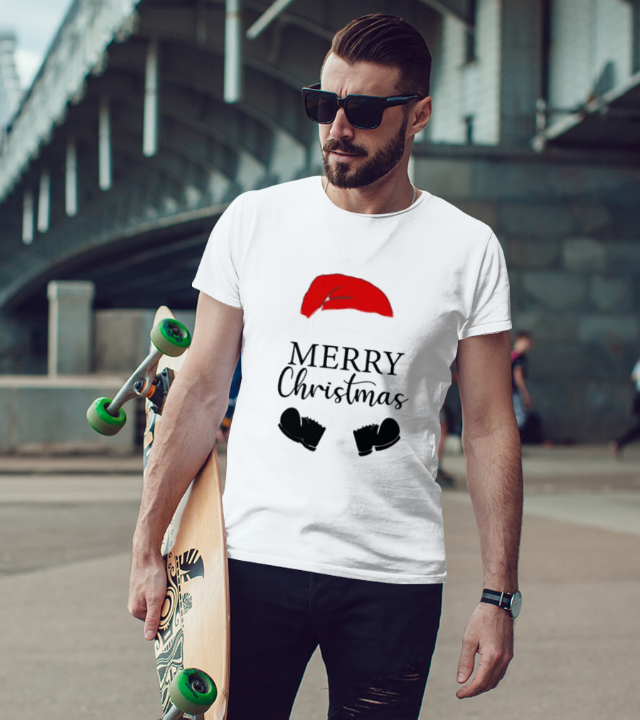 Merry Christmas Svg Santa Hat And Boots Softstyle V-Neck T-Shirt