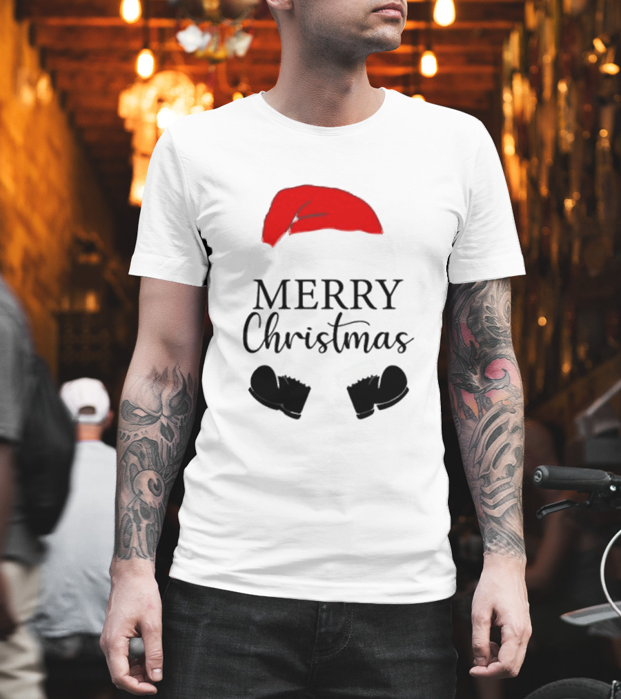 Merry Christmas Svg Santa Hat And Boots Softstyle V-Neck T-Shirt