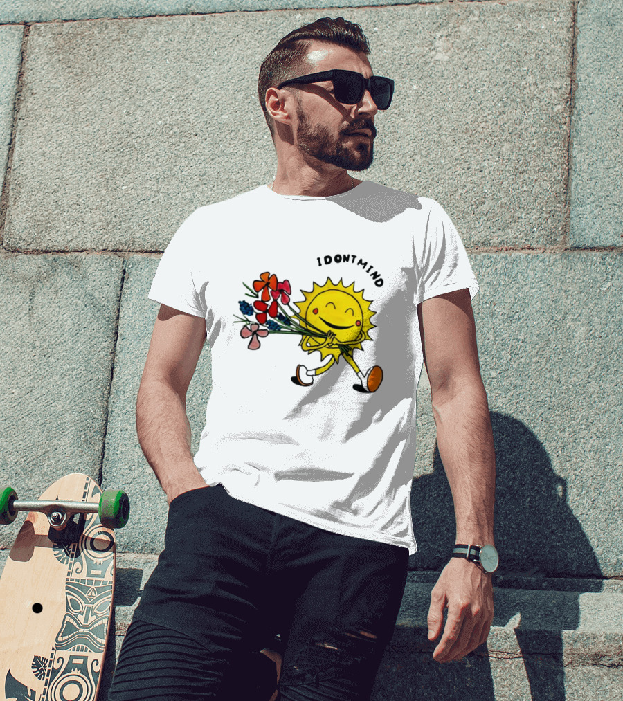 Idontmind Sunshine Carrying Colorful Flowers T-Shirt