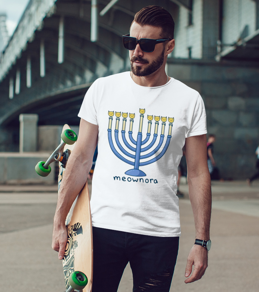 Meownora Cat Menorah Candleholder T-Shirt
