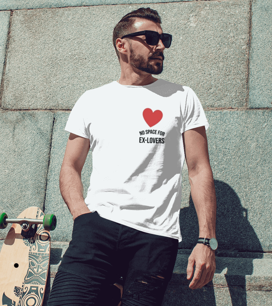 No Space For Ex Lovers Red Heart T-Shirt