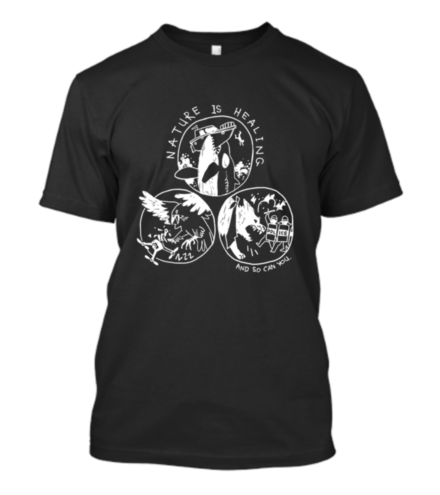 Nature Is Healing With Surreal Animal Revival And Chaos T-Shirt