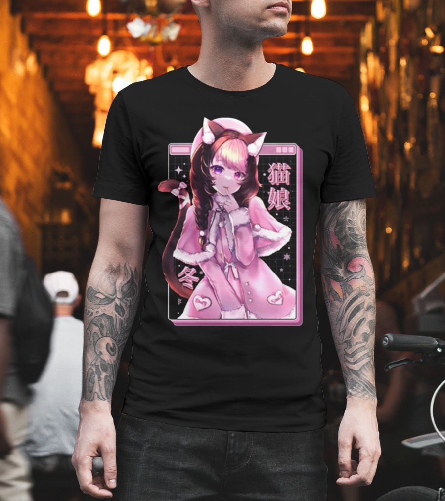 Uwumarket Strawberry Innocent Winter Nekomata Anime Aesthetic T-Shirt