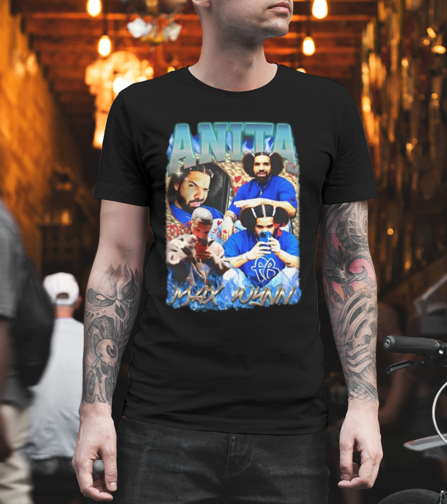 Anita Max Wynn Goofy Garms Blue Photography Collage T-Shirt