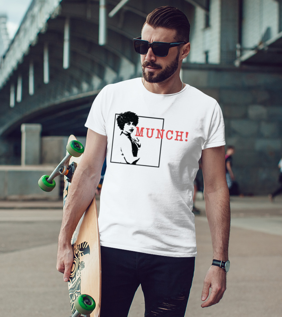 Ylikeapparel Munch Bold Red Text With Figure Image T-Shirt