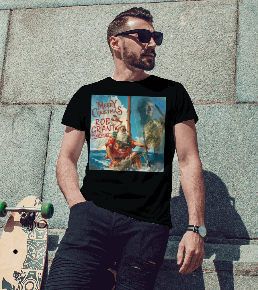 Merry Christmas Rob Grant Lost At Sea Santa Sailing Adventure T-Shirt