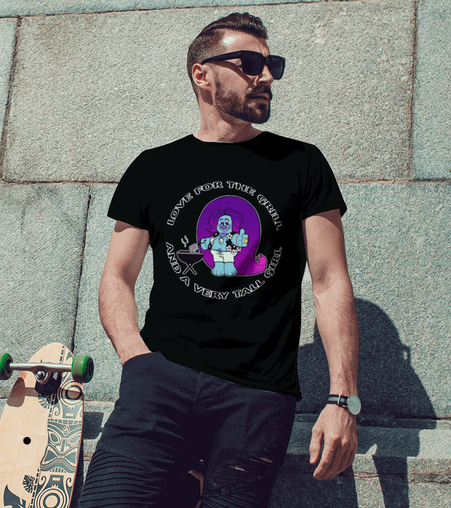 Love For The Grill And A Very Tall Girl Ovisghost BBQ T-Shirt
