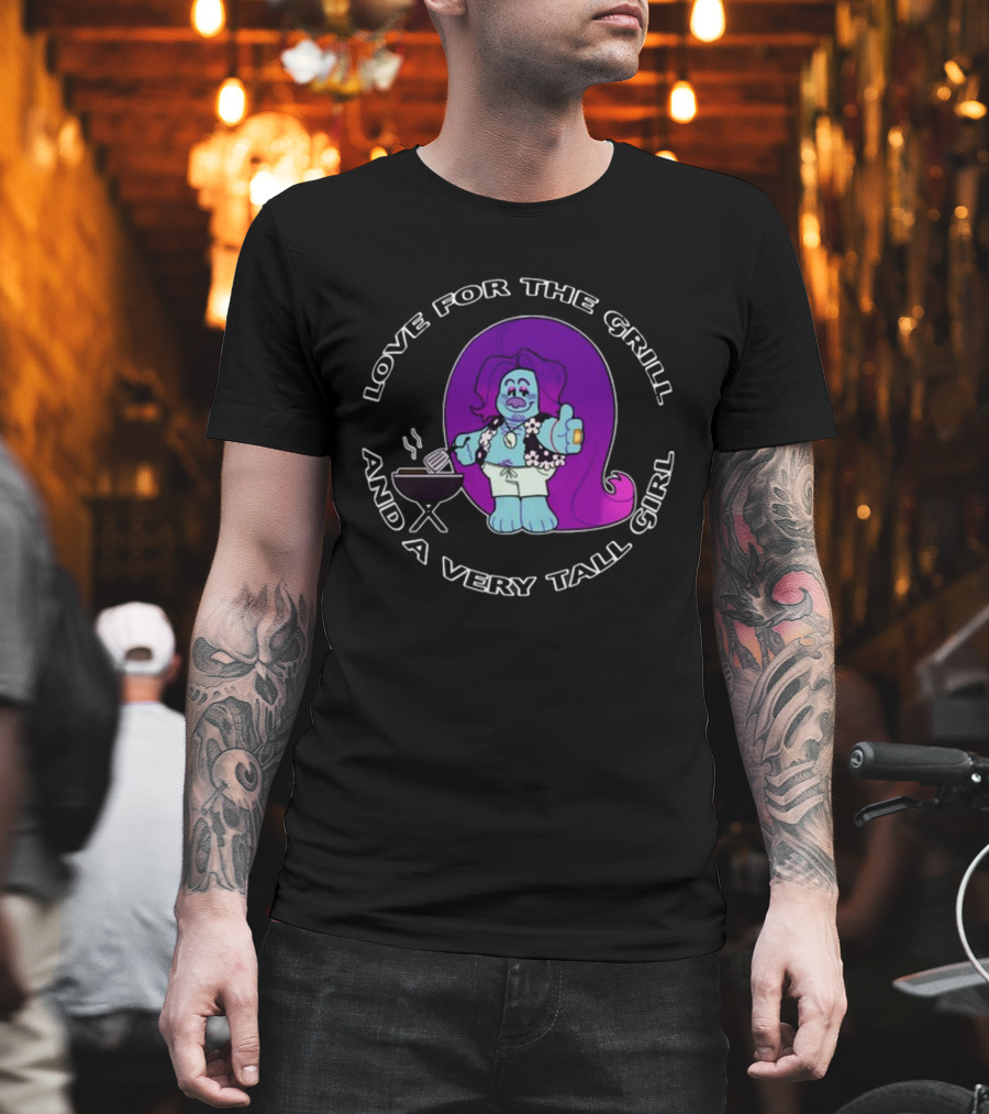 Love For The Grill And A Very Tall Girl Ovisghost BBQ T-Shirt