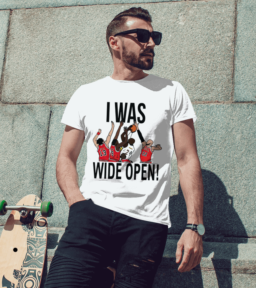 I Was Wide Open Basketball Iconic Players Team Defense Moment T-Shirt
