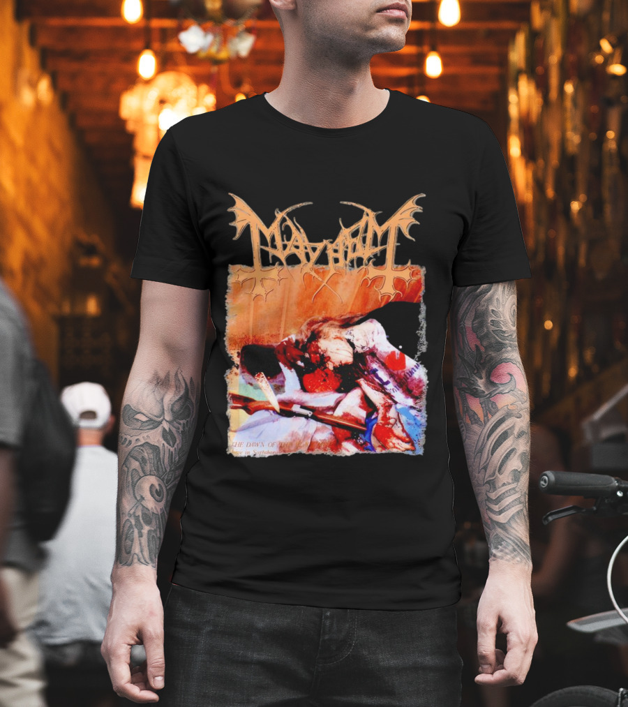 Mayhem Norwegian Black Metal The Dawn Of The Black Hearts T-Shirt