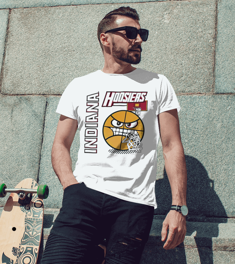 Indiana Hoosiers Angry Basketball Face T-Shirt