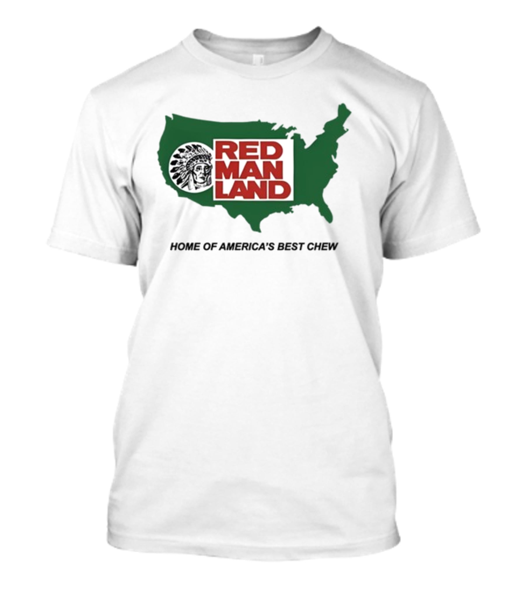 Cornbreadcountryclub Red Man Land Home Of America's Best Chew Map T-Shirt