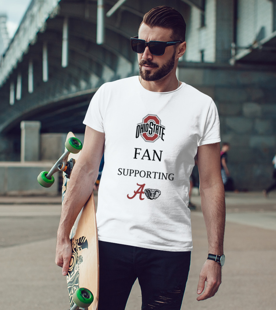Ohio State Fan Supporting Alabama Crimson Tide T-Shirt
