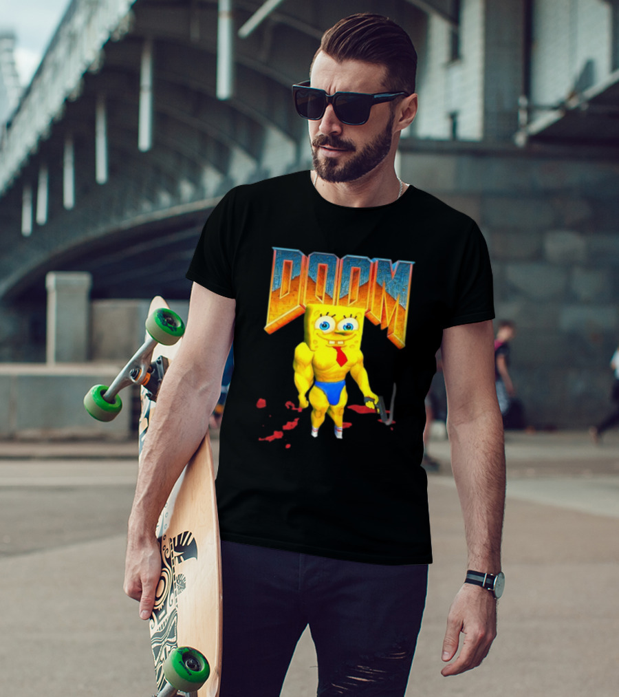 Doom Spongebob Teenhearts Muscular Parody Crossover T-Shirt