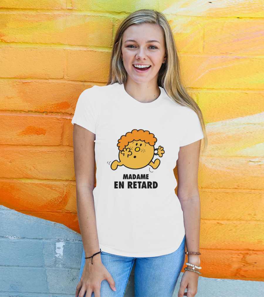 Madame En Retard Character With Orange Hair And Running Pose T-Shirt