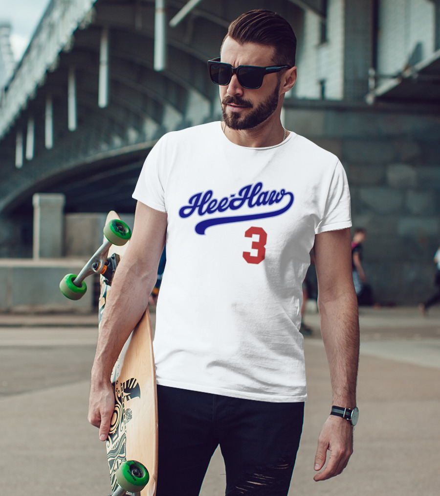 Hee-Haw 3 Vintage Script Style With Red Number T-Shirt