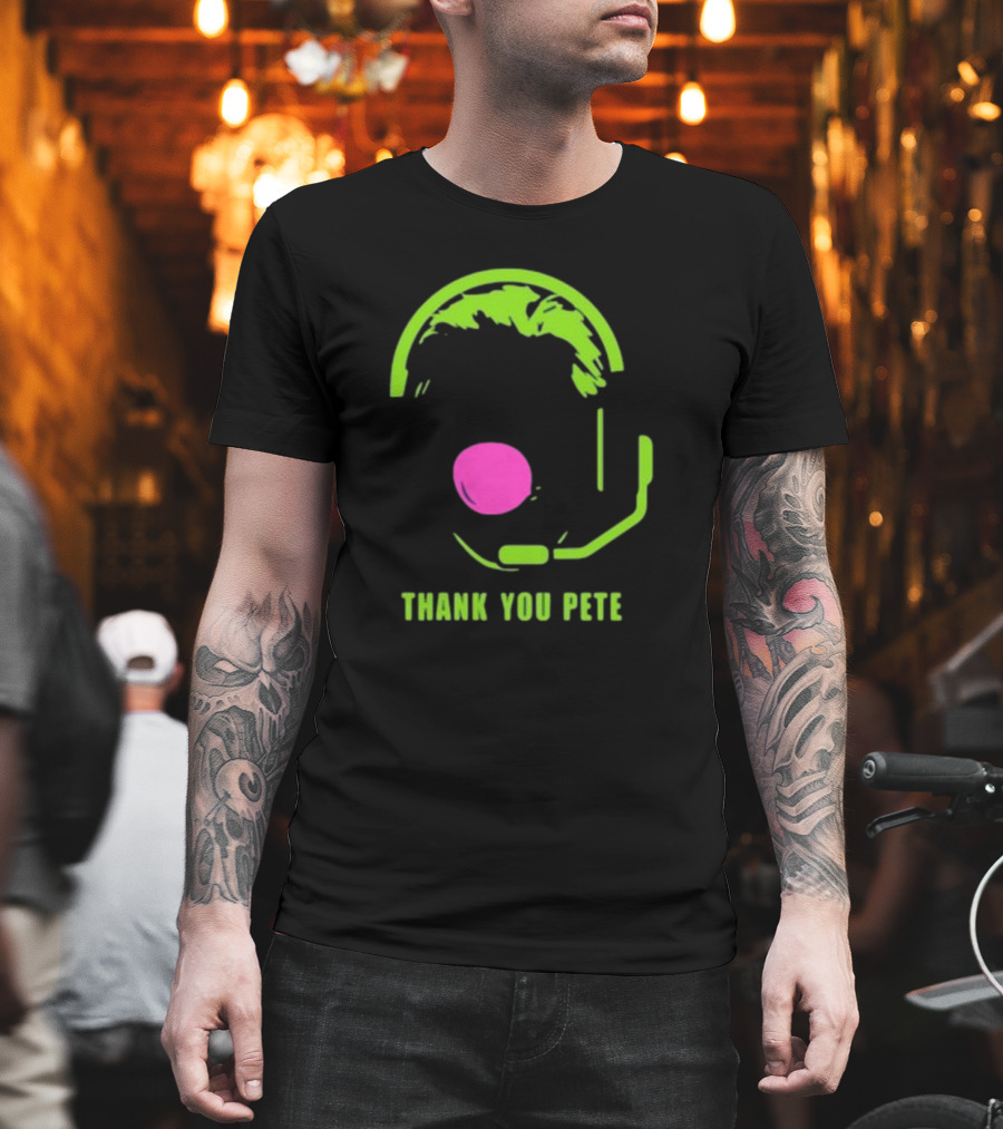 Thank You Pete Simplyseattle Coach Headset Neon T-Shirt